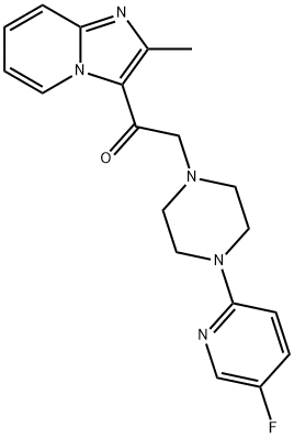 Ethanone, 2-[4-(5-fluoro-2-pyridinyl)-1-piperazinyl]-1-(2-methylimidazo[1,2-a]pyridin-3-yl)- 结构式
