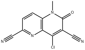 8-氯-5,6-二氢-5-甲基-6-氧代-1,5-萘啶-2,7-二腈 结构式