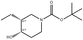 REL-叔丁基(3R,4S)-3-乙基-4-羟基哌啶-1-羧酸酯 结构式