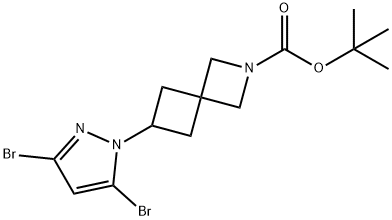 4-(3,5-二溴-1H-吡唑)-2-(叔丁氧基羰基)-2-氮杂螺[3.3]庚烷 结构式