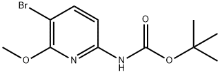 N-(5-溴-6-甲氧基-2-吡啶基)氨基甲酸1,1-二甲基乙酯 结构式