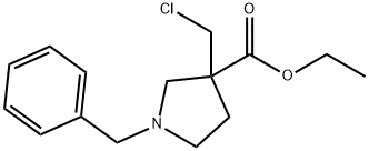 1-苄基-3-(氯甲基)吡咯烷-3-甲酸乙酯 结构式