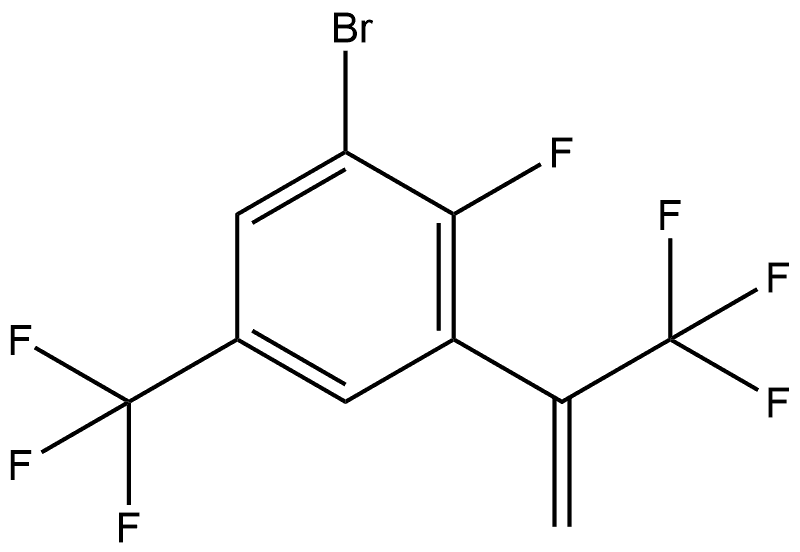1-bromo-2-fluoro-5-(trifluoromethyl)-3-[1-(trifluoromethyl)vinyl]benzene 结构式