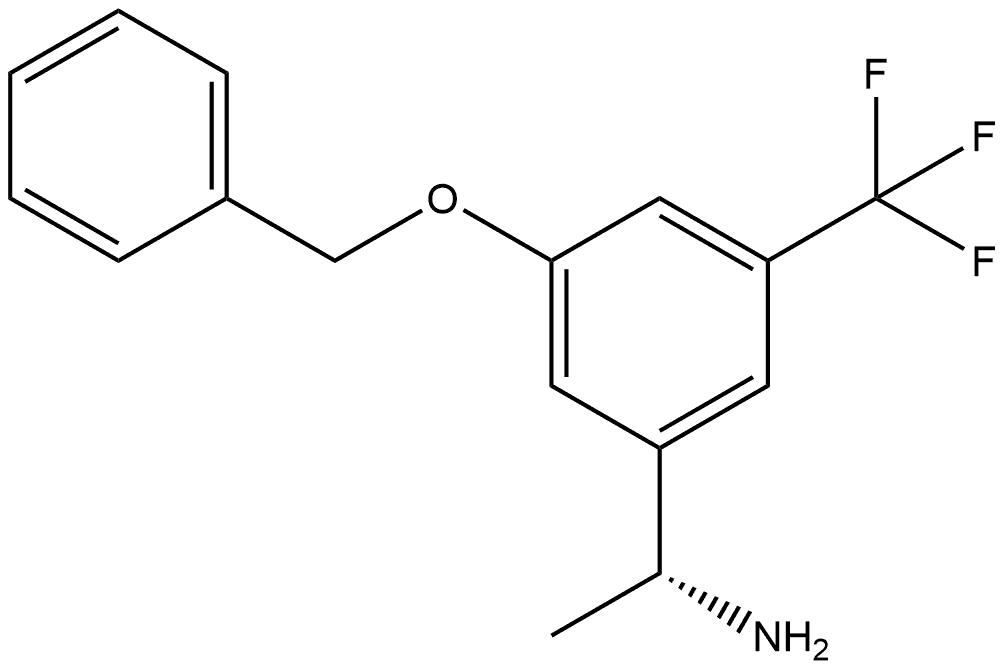 (ΑR)-Α-甲基-3-(苯基甲氧基)-5-(三氟甲基)苯甲胺 结构式