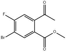 2-乙酰基-5-溴-4-氟苯甲酸甲酯 结构式