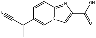 Imidazo[1,2-a]pyridine-2-carboxylic acid, 6-(1-cyanoethyl)- 结构式