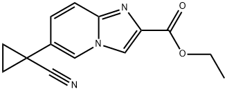 Ethyl 6-(1-cyanocyclopropyl)imidazo[1,2-a]pyridine-2-carboxylate 结构式