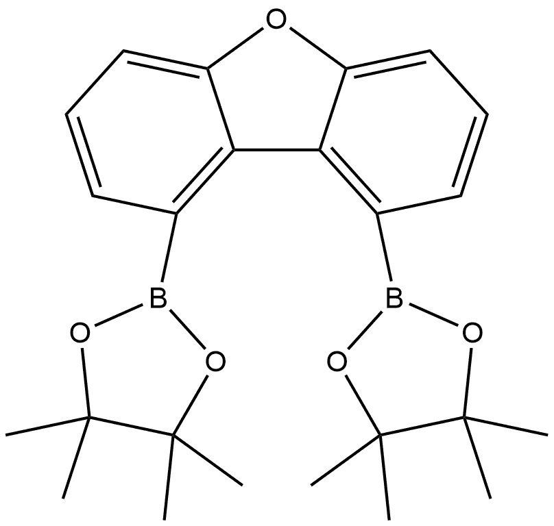 1,9-BIS(4,4,5,5-TETRAMETHYL-1,3,2-DIOXABOROLAN-2-YL)DIBENZOFURAN 结构式