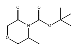 4-Morpholinecarboxylic acid, 3-methyl-5-oxo-, 1,1-dimethylethyl ester 结构式