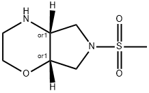 REL-(4AR,7AS)-八氢-6-(甲磺酰基)吡咯并[3,4-B]-1,4-噁嗪 结构式