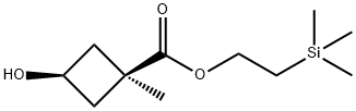 CIS-2-(三甲基甲硅烷基)乙基3-羟基-1-甲基环丁烷羧酸酯 结构式