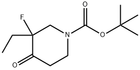 3-乙基-3-氟-4-氧代哌啶-1-羧酸叔丁基酯 结构式