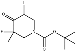 3,5-二氟-3-甲基-4-氧代哌啶-1-羧酸叔丁酯 结构式