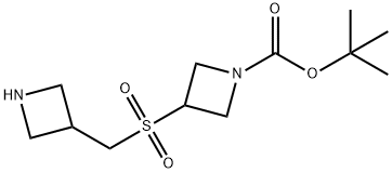 3-((氮杂环丁烷-3-基甲基)磺酰基)氮杂环丁烷-1-羧酸叔丁酯 结构式