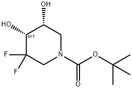 REL-(4R,5R)-3,3-二氟-4,5-二羟基哌啶-1-羧酸叔丁酯 结构式