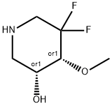 REL-(3R,4R)-5,5-二氟-4-甲氧基哌啶-3-醇 结构式