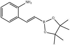 (E)-2-(2-(4,4,5,5-四甲基-1,3,2-二氧硼杂环戊烷-2-基)乙烯基)苯胺 结构式