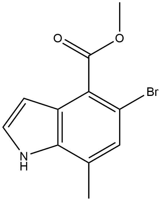 5-溴-7-甲基-1H-吲哚-4-甲酸甲酯 结构式