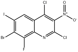 7-溴-2,4-二氯-8-氟-6-碘-3-硝基喹啉 结构式