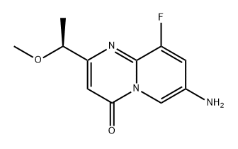 (S)-7-氨基-9-氟-2-(1-甲氧基乙基)-4H-吡啶[1,2-A]嘧啶-4-酮 结构式