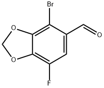 4-溴-7-氟苯并[D][1,3]二氧戊环-5-甲醛 结构式