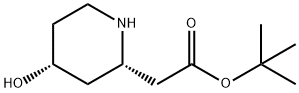 2-((2S,4R)-4-羟基哌啶-2-基)乙酸叔丁酯 结构式