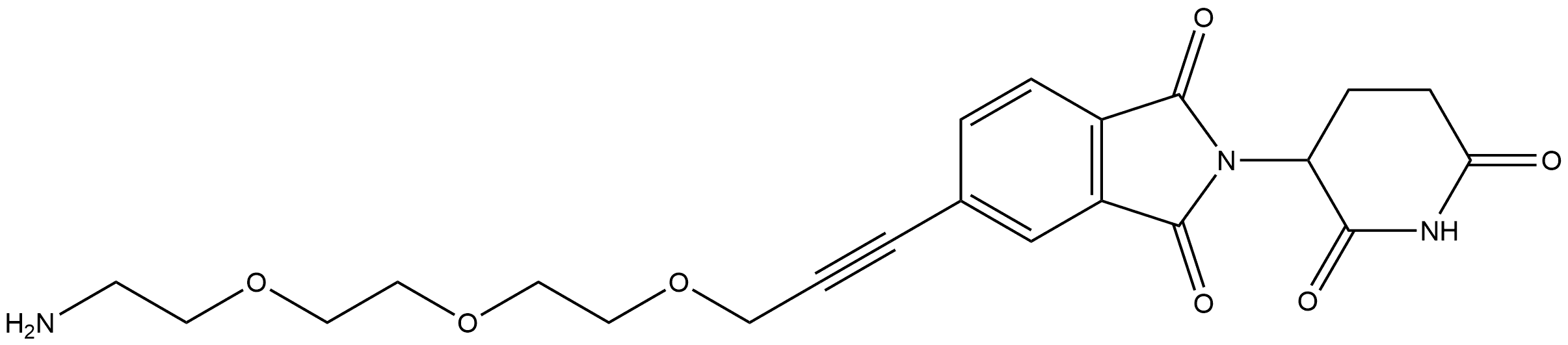 5-[3-[2-[2-(2-Aminoethoxy)ethoxy]ethoxy]-1-propyn-1-yl]-2-(2,6-dioxo-3-piperidinyl)-1H-isoindole-1,3(2H)-dione (ACI) 结构式