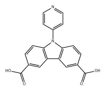 9H-9-(吡啶-4-基)咔唑-3,6-二甲酸 结构式