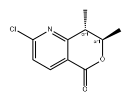 相对-(7R,8S)-2-氯-7,8-二甲基-7,6-二氢-5H-吡喃并[4,3-B]吡啶-5-酮 结构式