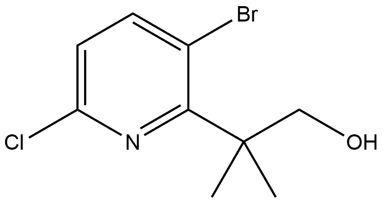 2-(3-溴-6-氯吡啶-2-基)-2-甲基丙-1-醇 结构式