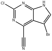 5-溴-2-氯-7H-吡咯并[2,3-D]嘧啶-4-腈 结构式