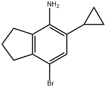 7-溴-5-环丙基-2,3-二氢-1H-茚-4-胺 结构式