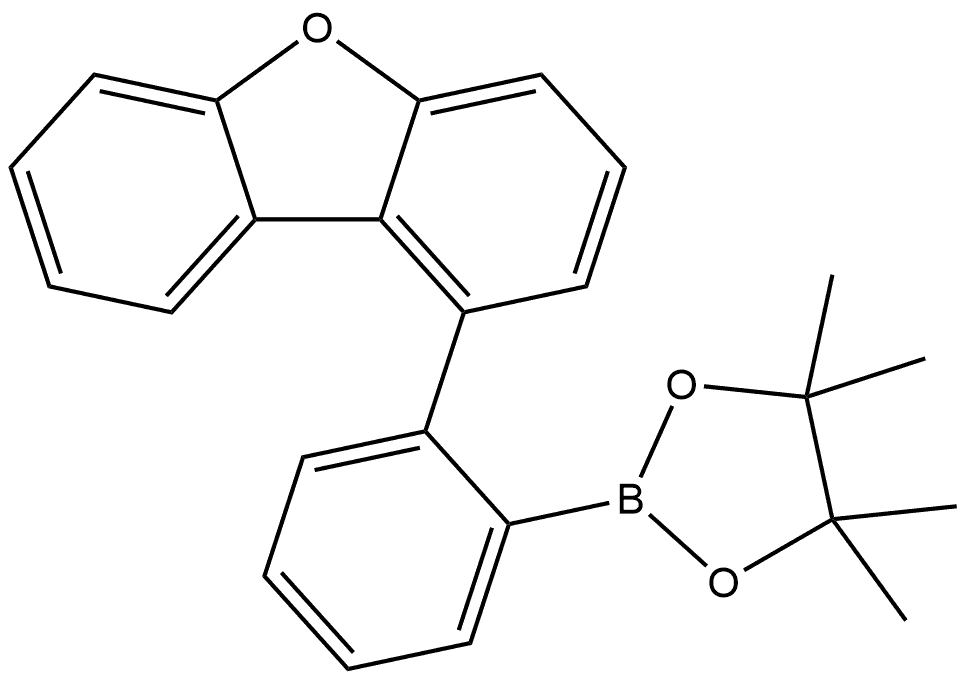 2-(2-(二苯并[B,D]呋喃-1-基)苯基)-4,4,5,5-四甲基-1,3,2-二氧杂硼烷 结构式