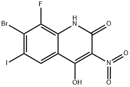 7-溴-8-氟-4-羟基-6-碘-3-硝基喹啉-2(1H)-酮 结构式