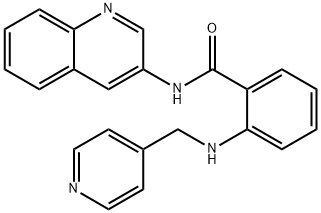 2-[(4-吡啶基甲基)氨基]-N-(3-喹啉基)苯甲酰胺 结构式