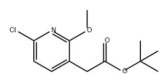 2-(6-氯-2-甲氧基吡啶-3-基)乙酸叔丁酯 结构式