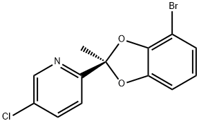 Pyridine, 2-[(2R)-4-bromo-2-methyl-1,3-benzodioxol-2-yl]-5-chloro- 结构式