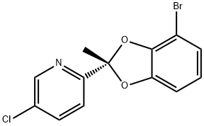 Pyridine, 2-[(2S)-4-bromo-2-methyl-1,3-benzodioxol-2-yl]-5-chloro- 结构式