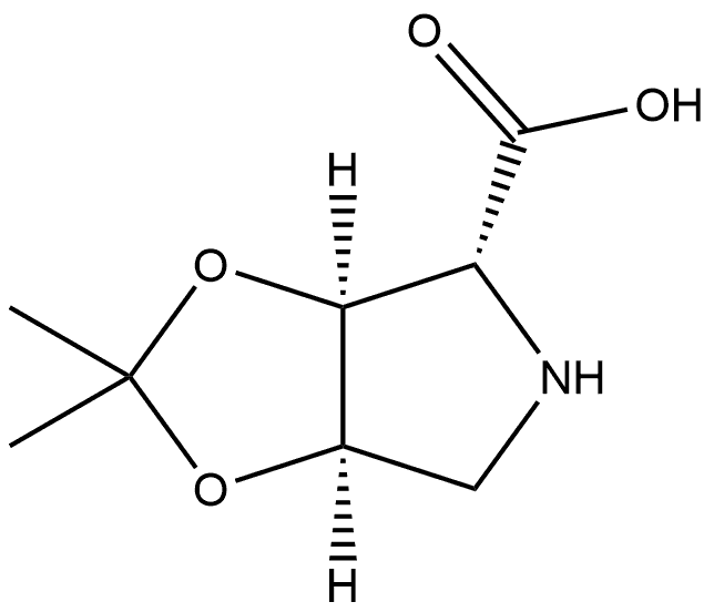 (3AS,4R,6AR)-2,2-二甲基四氢-4H-[1,3]二氧并[4,5-C]吡咯-4-羧酸 结构式