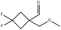 3,3-difluoro-1-(methoxymethyl)cyclobutane-1-carbaldehyde 结构式