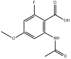 2-乙酰氨基-6-氟-4-甲氧基苯甲酸 结构式