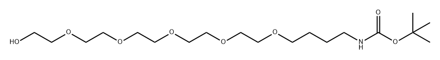 (1-羟基-3,6,9,12,15-五氧杂十二烷-19-基)氨基甲酸叔丁酯 结构式