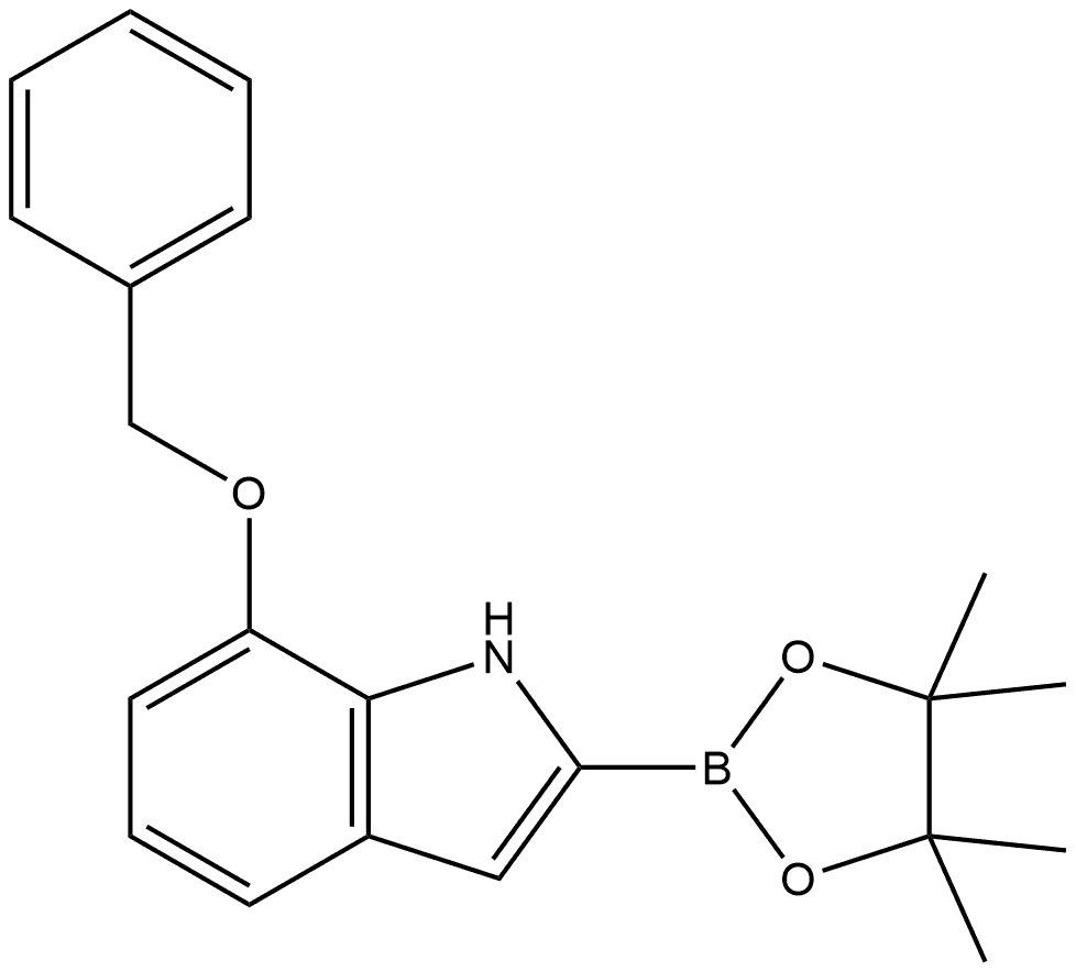 7-(苄氧基)-2-(4,4,5,5-四甲基-1,3,2-二氧杂硼烷-2-基)-1H-吲哚 结构式