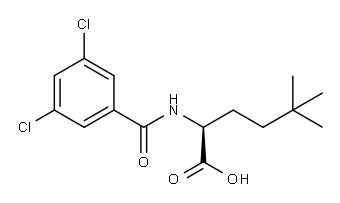 N-(3,5-Dichlorobenzoyl)-5,5-dimethyl-L-norleucine 结构式