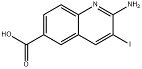 2-氨基-3-碘喹啉-6-羧酸 结构式