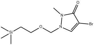 3H-Pyrazol-3-one, 4-bromo-1,2-dihydro-2-methyl-1-[[2-(trimethylsilyl)ethoxy]methyl]- 结构式