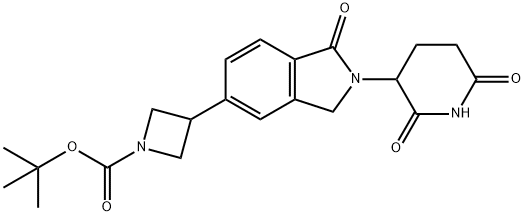 3-[5-(1-BOC-3-氮杂环丁基)-1-氧代-2-异吲哚啉基]哌啶-2,6-二酮 结构式