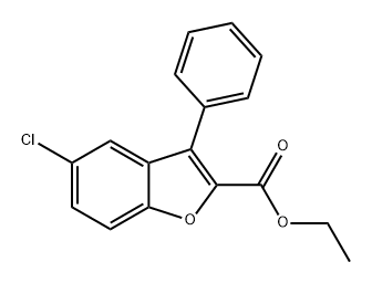 2-Benzofurancarboxylic acid, 5-chloro-3-phenyl-, ethyl ester 结构式