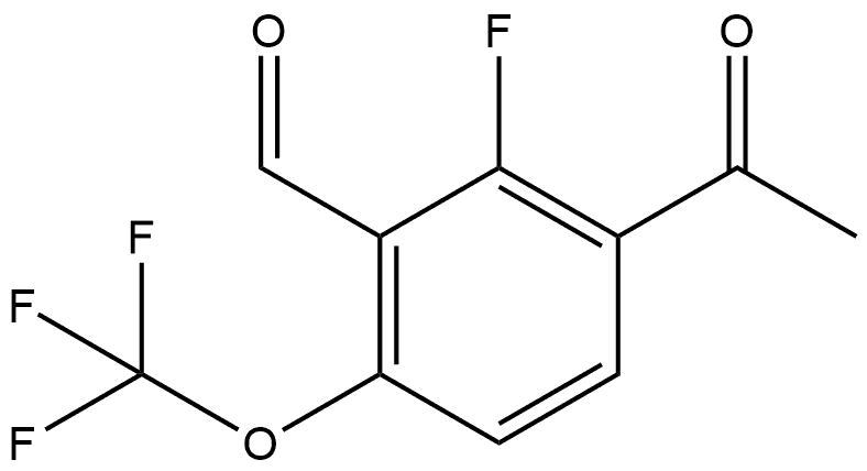 3-Acetyl-2-fluoro-6-(trifluoromethoxy)benzaldehyde 结构式