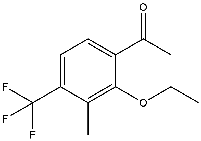 1-[2-Ethoxy-3-methyl-4-(trifluoromethyl)phenyl]ethanone 结构式